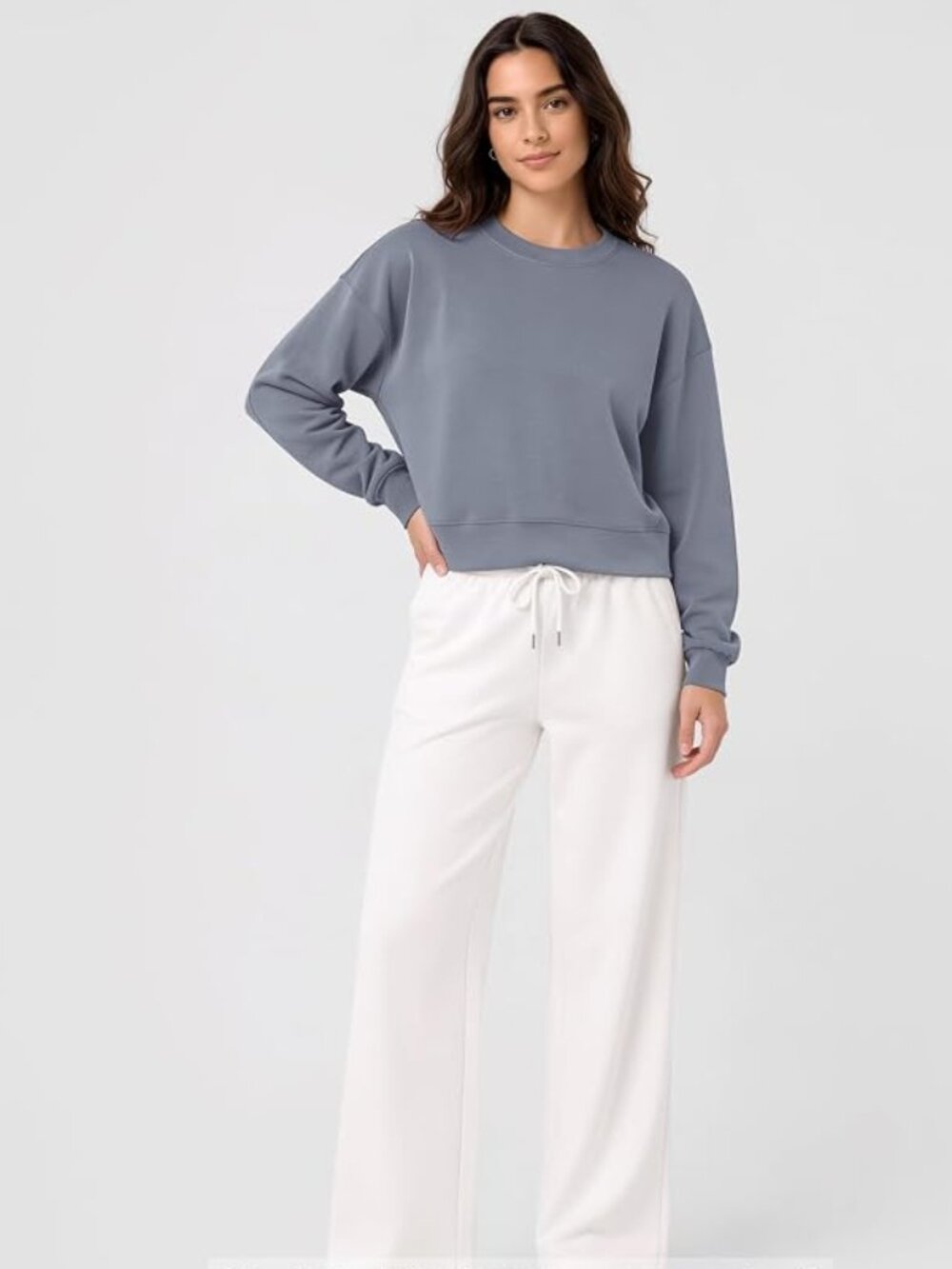 Yogalicious Cropped Sweatshirt Softlite Tranquility Cropped Pullover Medium